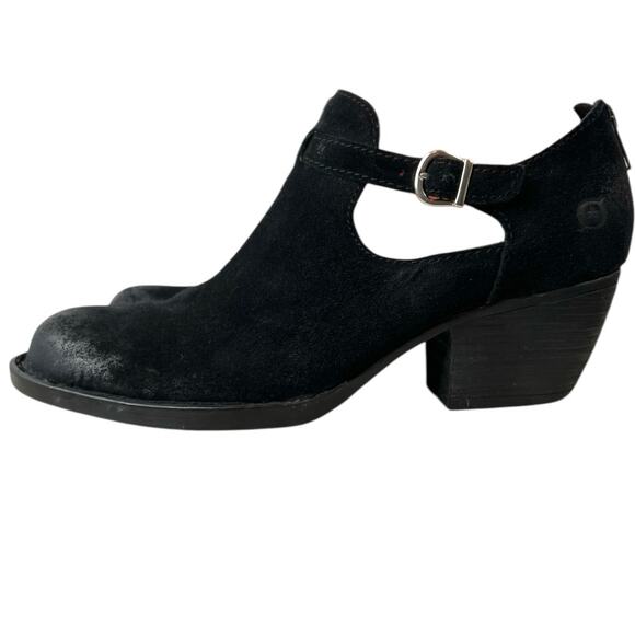 BORN Mendocino Distressed Suede Ankle Boot 2 inch Heel in Black Women’s Size 10M - Picture 3 of 15